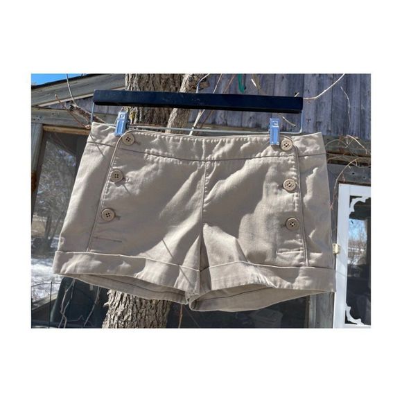Talula Aritzia Starboard Sailor Anchor Button Front Shorts Cuffed Size 4 - Picture 1 of 6